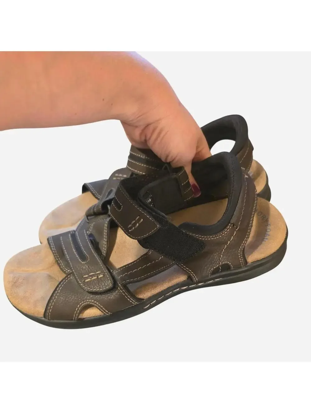 Brown leather dockers sandals size US 11 #birkenstock #comfort
